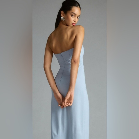 Anthropologie Hutch strapless slim slit front midi dress - Picture 2 of 16
